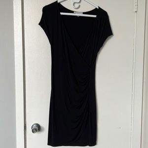LBD, v neck, gathered at waist.